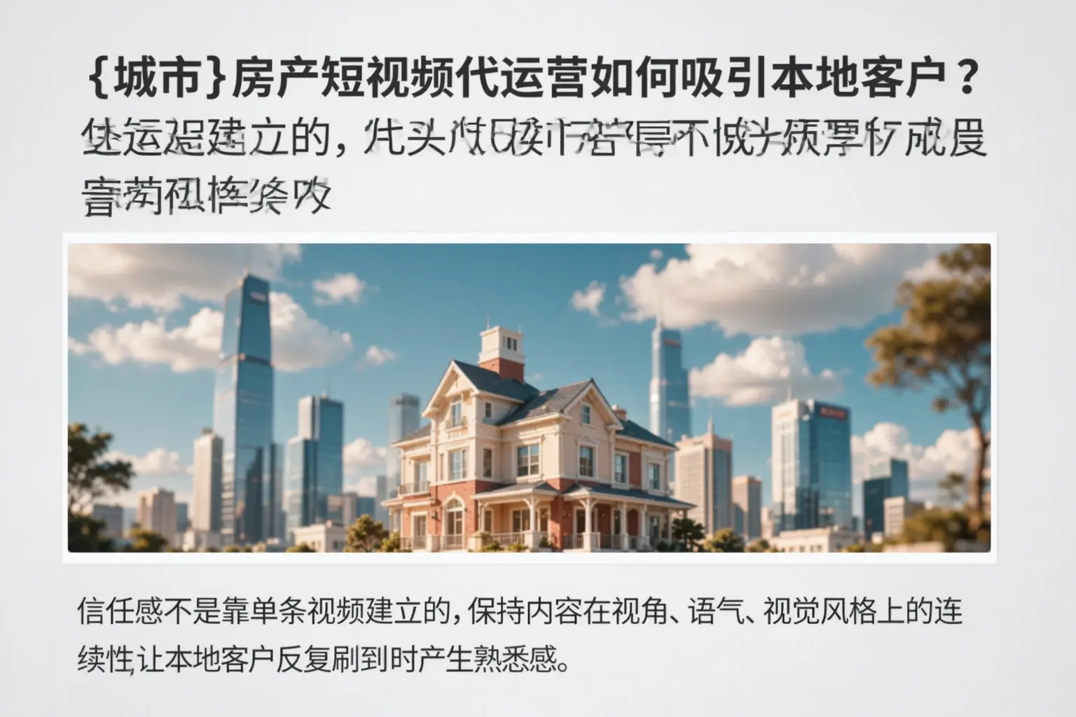丽水房产短视频代运营如何吸引本地客户？