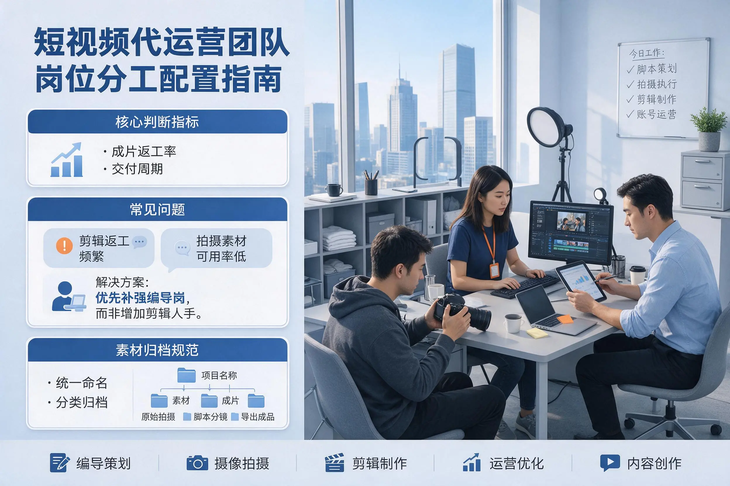 短视频代运营团队如何配置?丽水企业岗位分工科普说明
