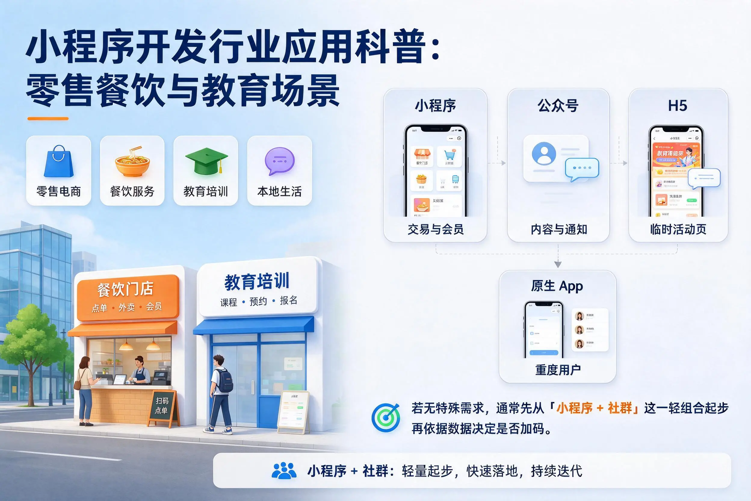 丽水小程序开发行业应用科普:零售餐饮与教育场景