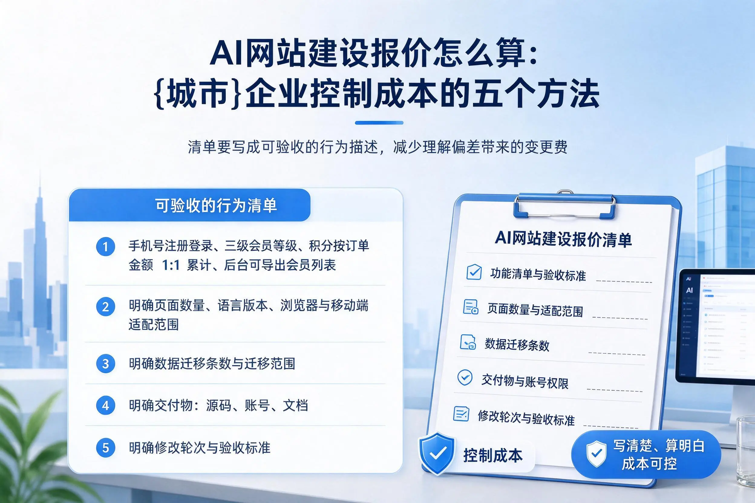 AI网站建设报价怎么算：丽水企业控制成本的五个方法